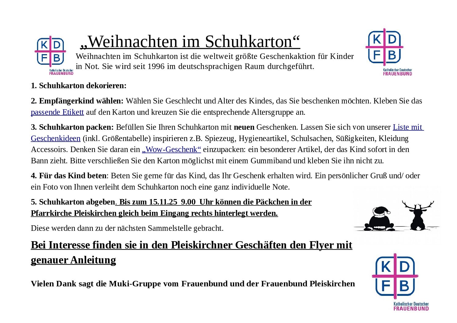 Weihnachten im Schuhkarton