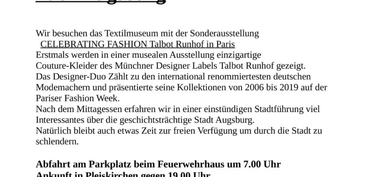Vereinsausflug nach Augsburg